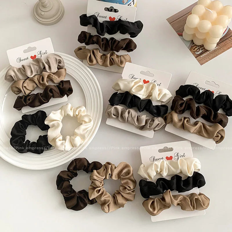 Chouchous en Satin - Lot d'Élastiques Doux Anti-Casse pour Cheveux
