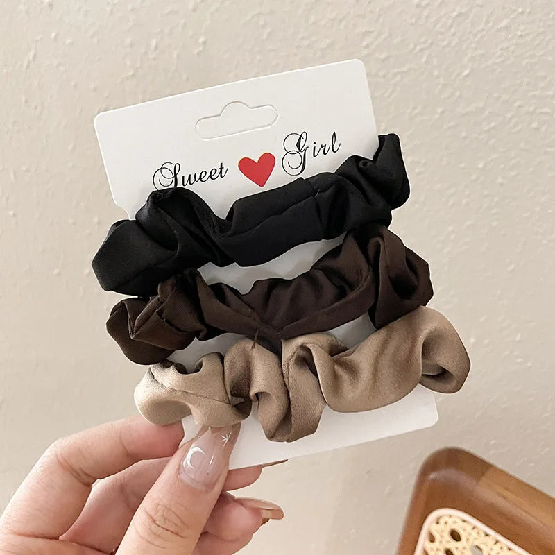 Chouchous en Satin - Lot d'Élastiques Doux Anti-Casse pour Cheveux