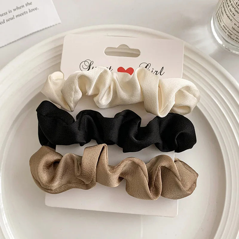 Chouchous en Satin - Lot d'Élastiques Doux Anti-Casse pour Cheveux