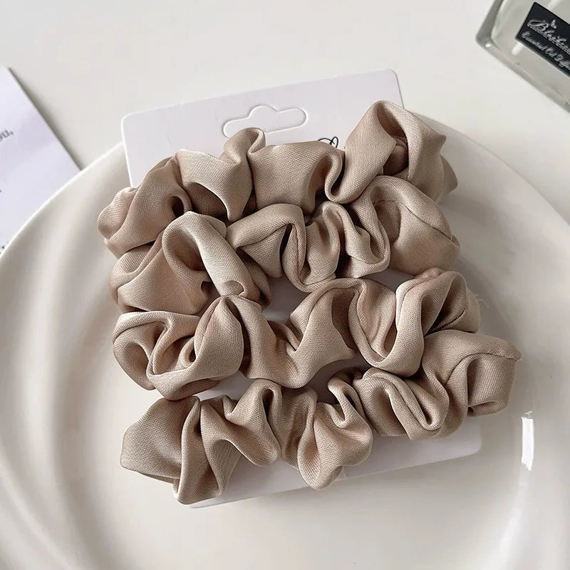 Chouchous en Satin - Lot d'Élastiques Doux Anti-Casse pour Cheveux