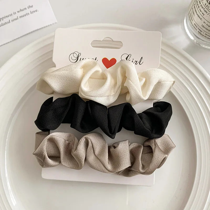 Chouchous en Satin - Lot d'Élastiques Doux Anti-Casse pour Cheveux