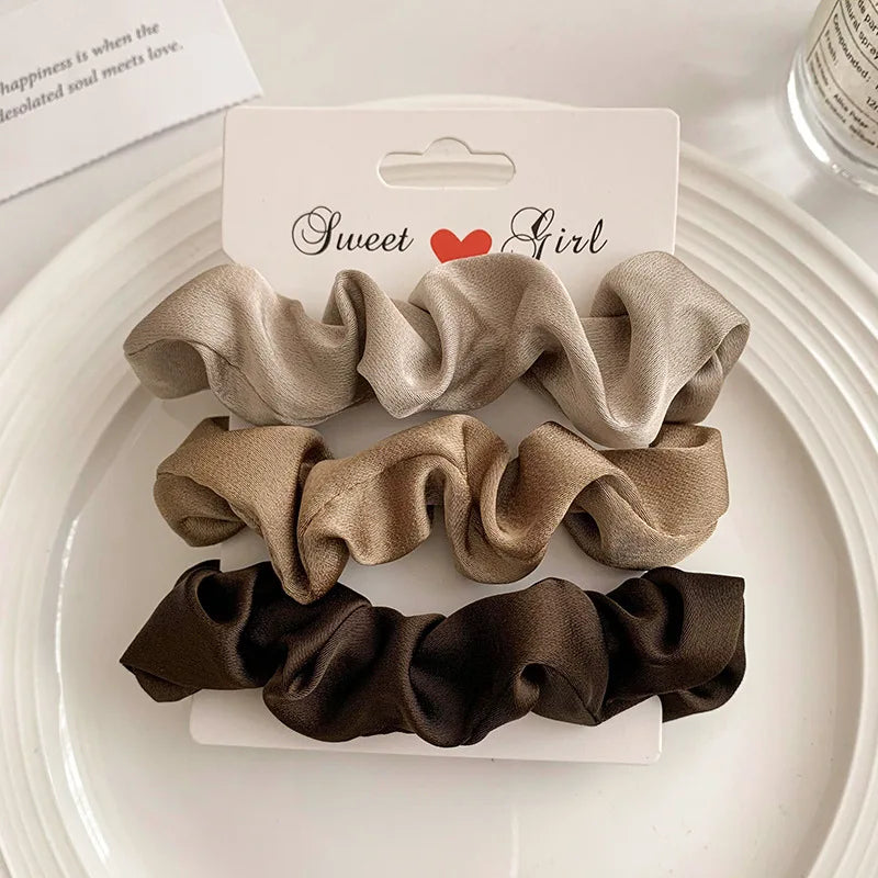 Chouchous en Satin - Lot d'Élastiques Doux Anti-Casse pour Cheveux