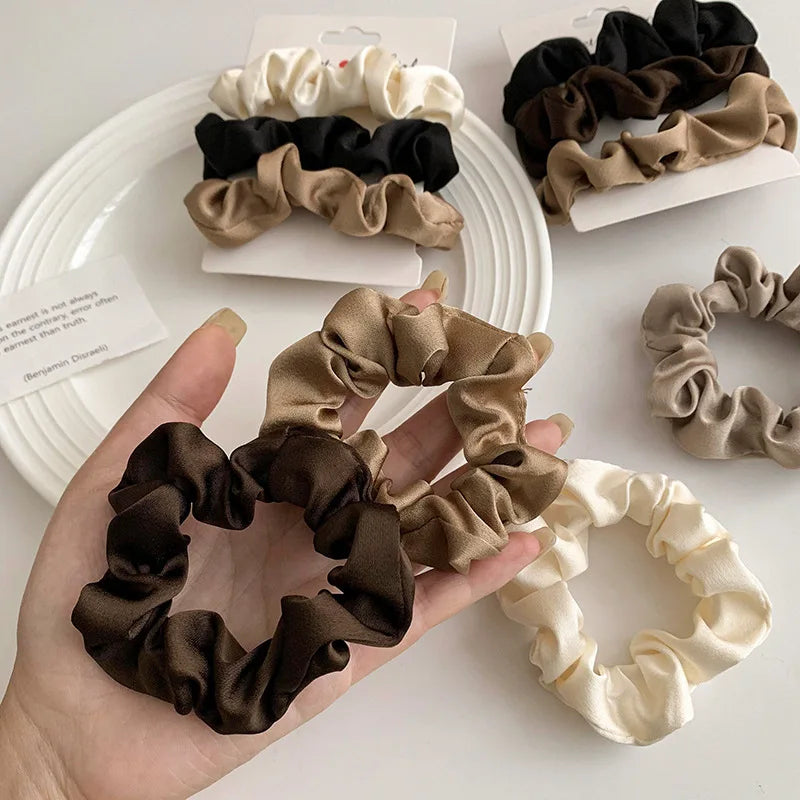 Chouchous en Satin - Lot d'Élastiques Doux Anti-Casse pour Cheveux