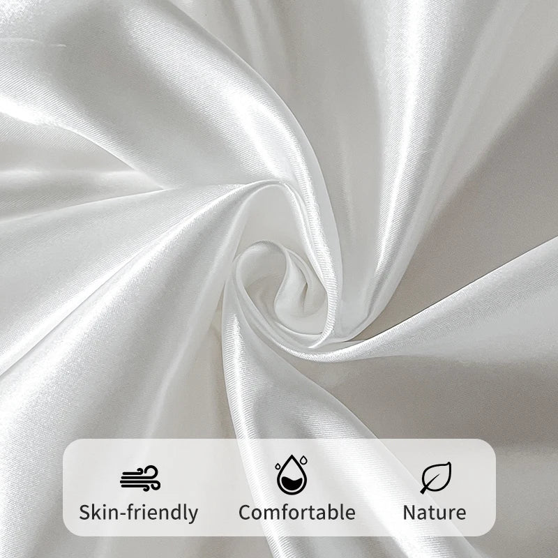 Drap Housse en Satin - Bord Élastique 360°, Toucher Soyeux